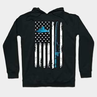 American Flag Fishing Vintage Fishing Hoodie